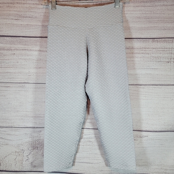 Booty by Brabants Capri Textured Leggings Light Blueish Grey One Size Fits Most - Picture 1 of 4